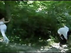 Women shouldn`t go jogging alone in the forest, as rapists are on the look. This girl learns the hard way and gets forced to comply with rapist wishes or be stabbed to death.